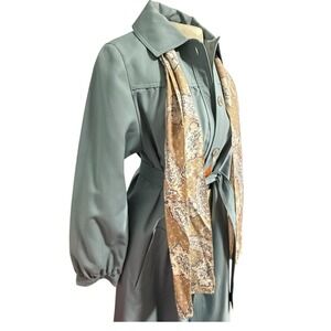 NEW 70s Vintage‎ Womens 8 Long Trench Coat Sears Catalog Feature Belted NOS Mint
